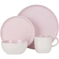 Oslo 16 Piece Dinner Set - Pink, Stoneware