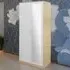 2 Door High Gloss Mirror Wardrobe - White