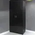 2 Door High Gloss Wardrobe - Black