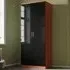 2 Door High Gloss Wardrobe - Walnut, Black