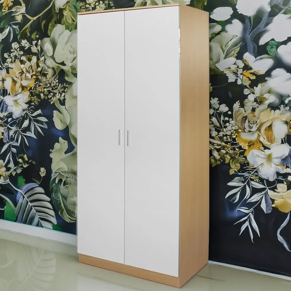 2 Door High Gloss Wardrobe - White