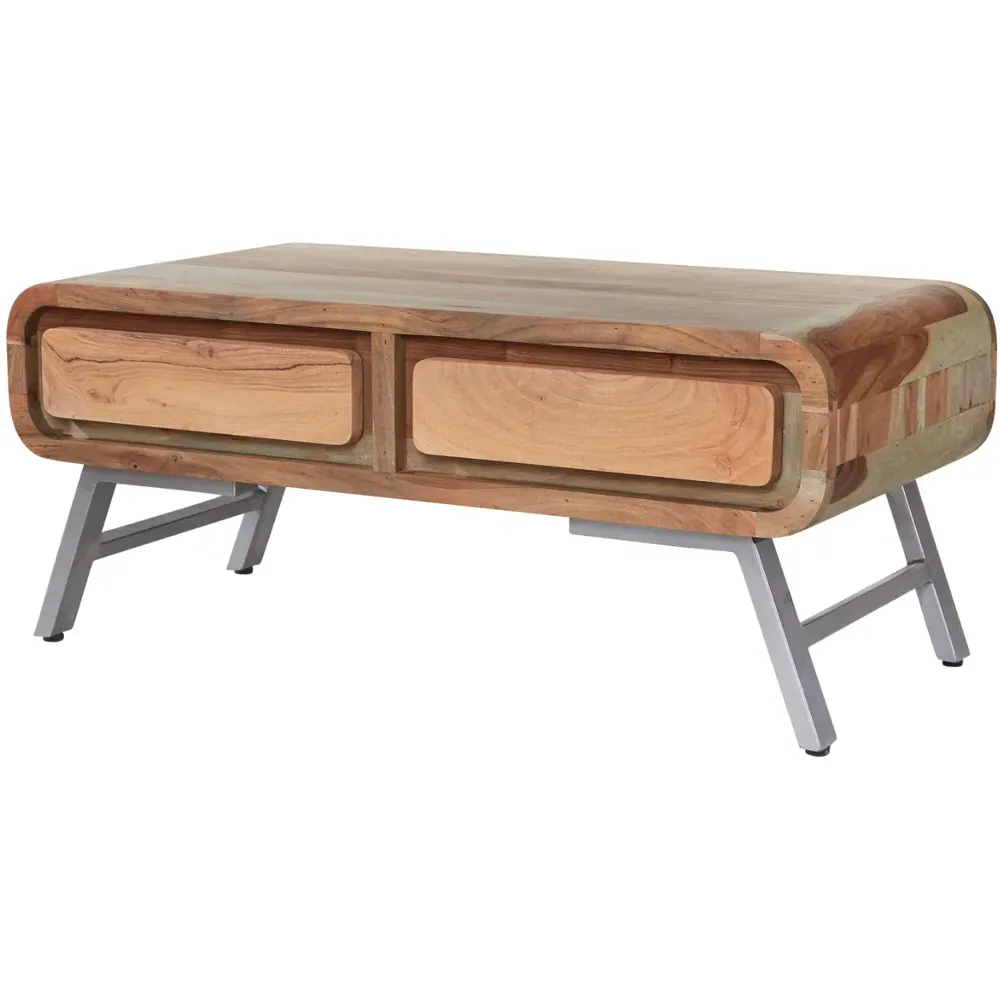 2 Drawer Coffee Table - Brown, Hardwood