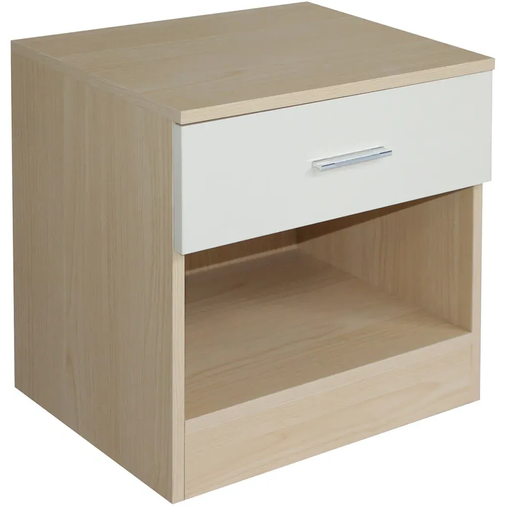 3 Piece Bedroom Furniture Set - Oak, Cream