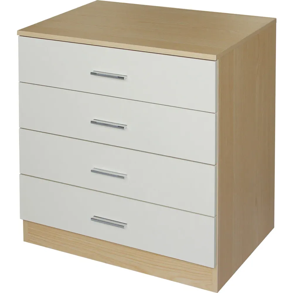 3 Piece Bedroom Furniture Set - Oak, Cream