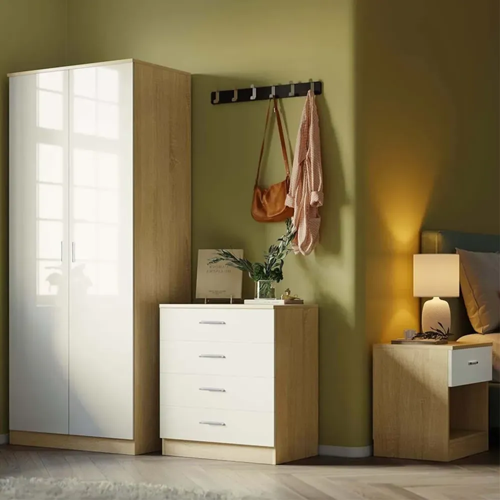 3 Piece Bedroom Furniture Set - White image