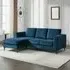 3-Seater L-Shaped Reversible Chaise Sofa - Blue