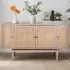 4 Door Cane and Mango Wood Sideboard - Brown