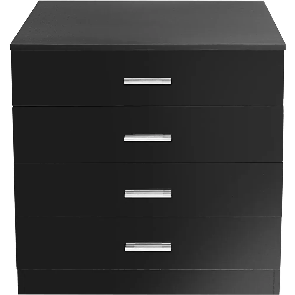 4 Drawer Chest of Drawers - Black, High Gloss