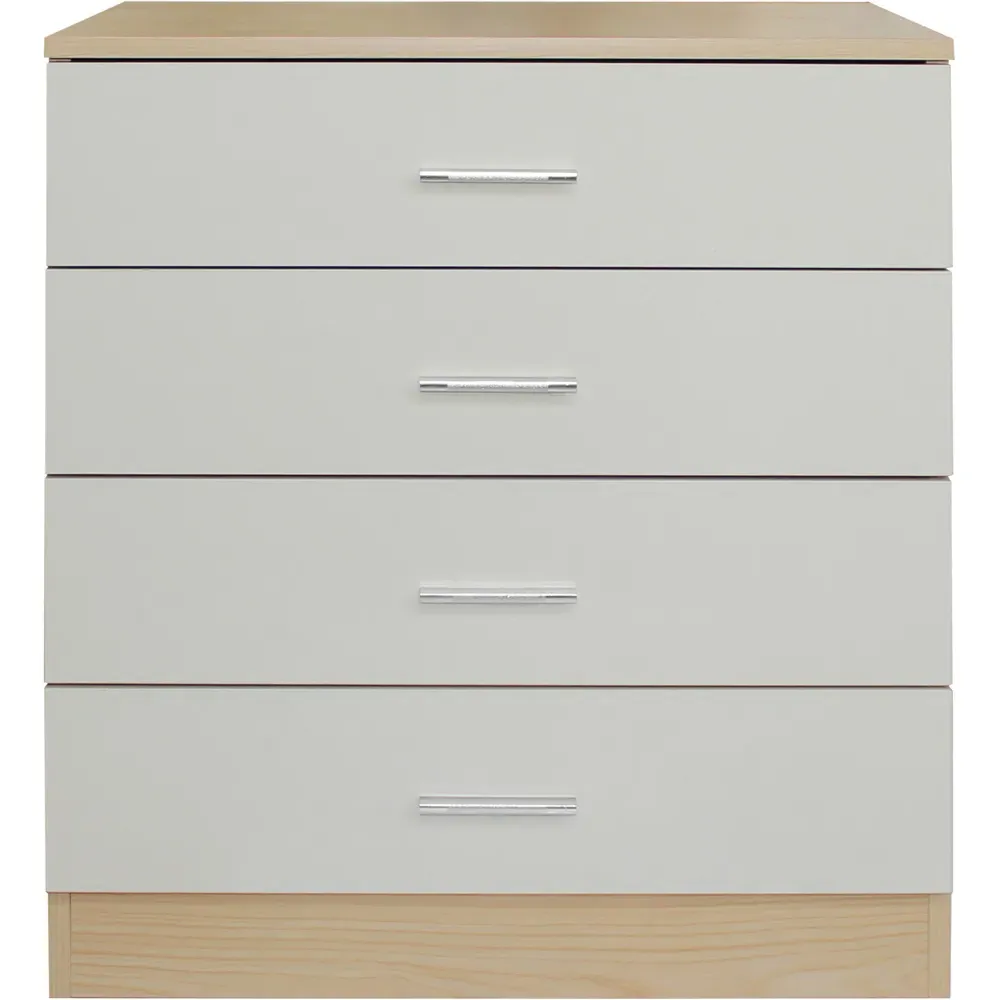 4 Drawer Chest of Drawers - Oak and Cream