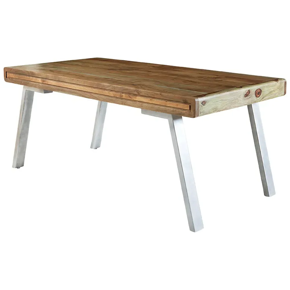 4 Seater Hardwood Dining Table - Brown