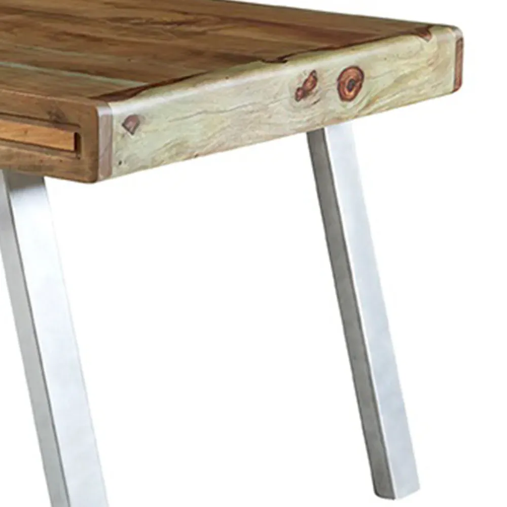 4 Seater Hardwood Dining Table - Brown