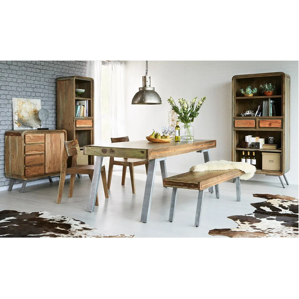 4 Seater Hardwood Dining Table - Brown
