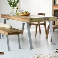 4 Seater Hardwood Dining Table - Brown