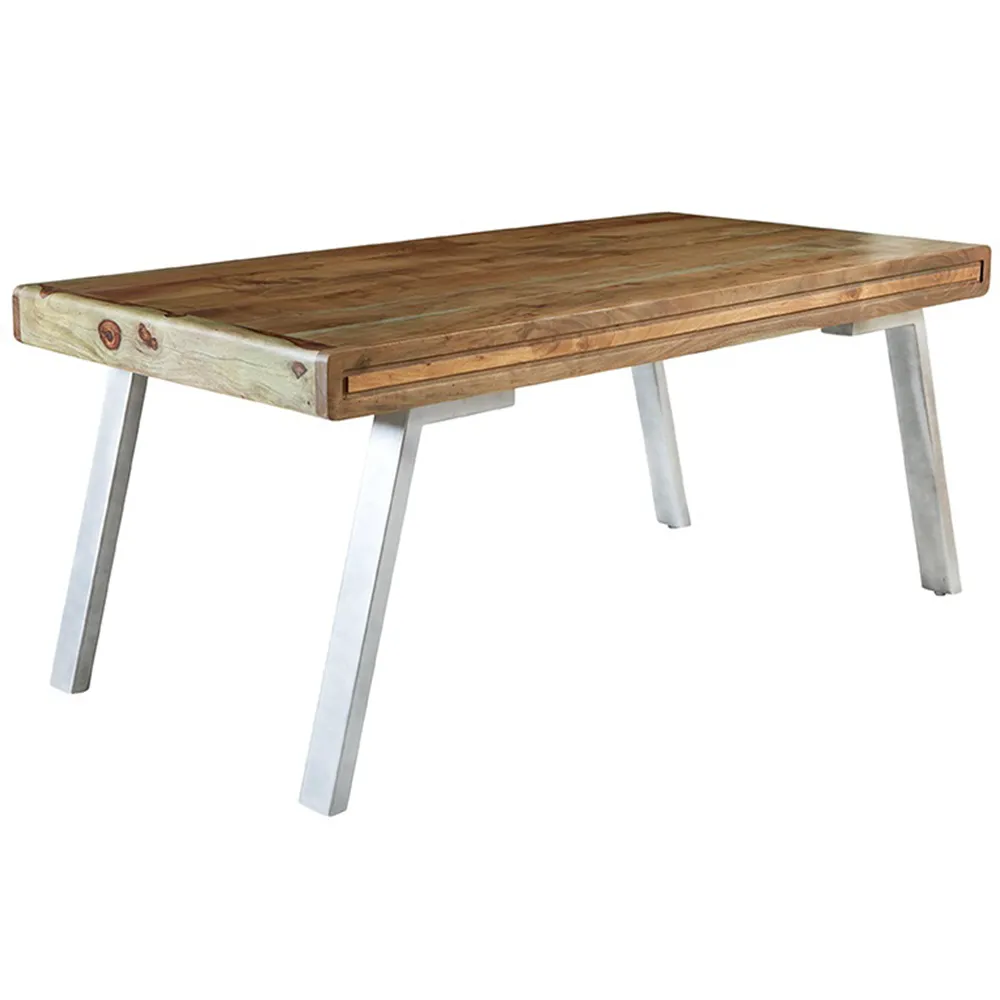 6 Seater Hardwood Dining Table - Brown