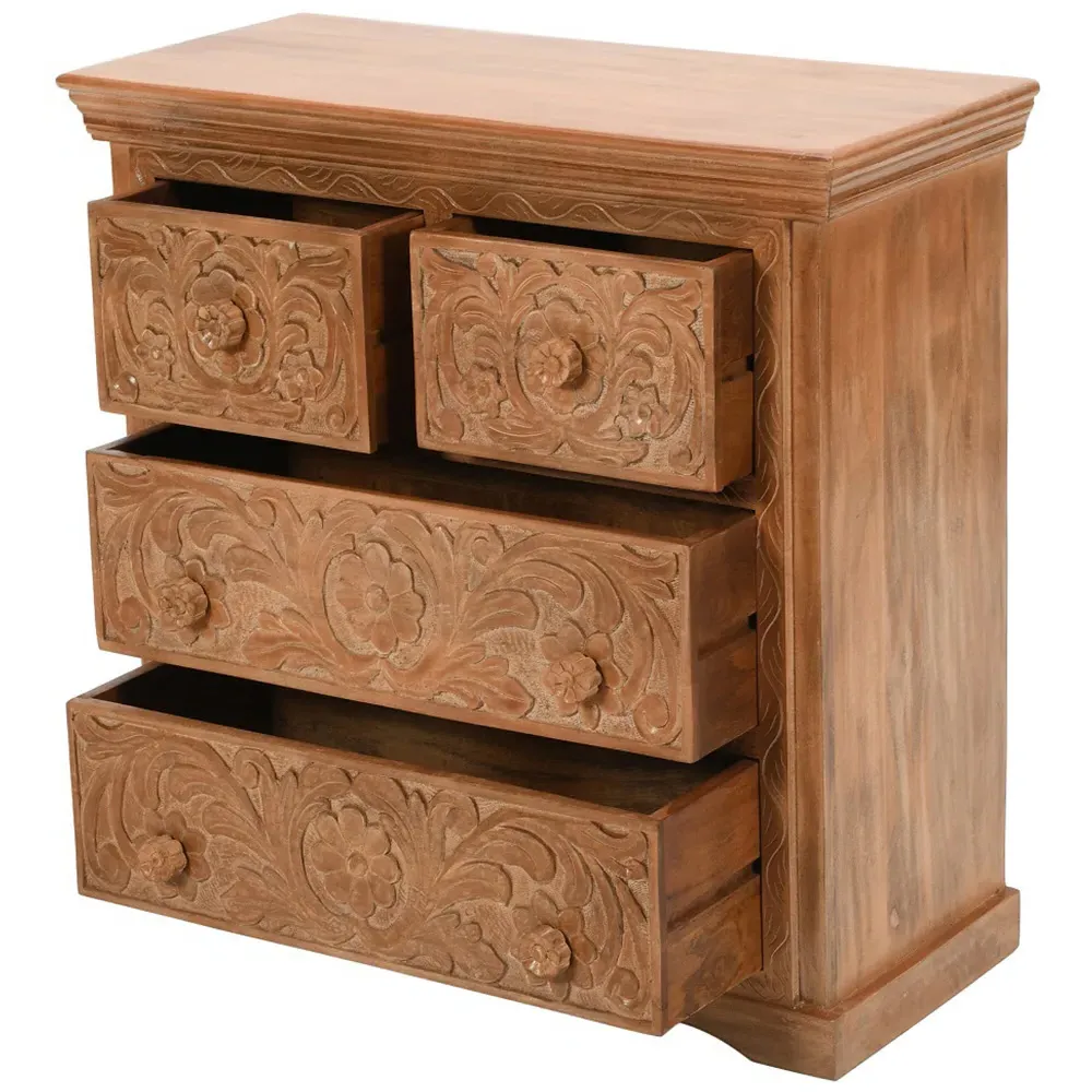 Adair 4 Drawer Chest of Drawers - Brown, Mango Wood