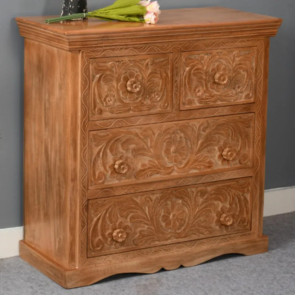 Adair 4 Drawer Chest of Drawers - Brown, Mango Wood