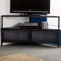 Akos 2 Door Corner TV Unit - Brown, Wood