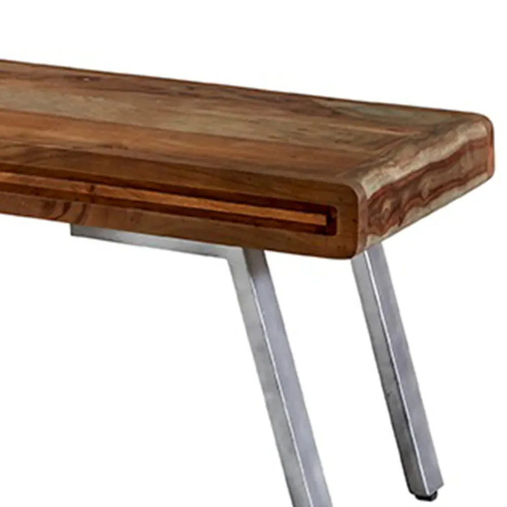 Aleiny 2 Seater Dining Bench - Brown, Hardwood