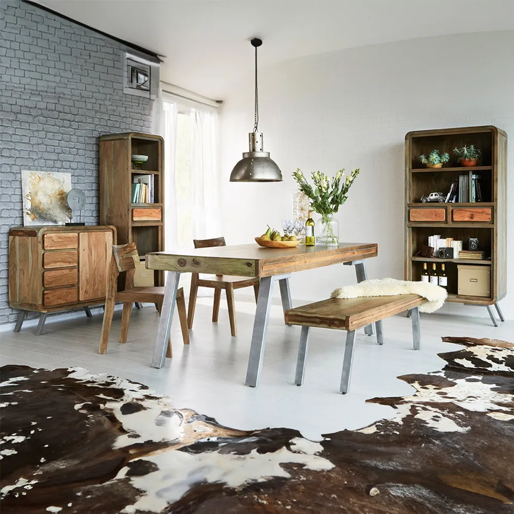 Aleiny 2 Seater Dining Bench - Brown, Hardwood