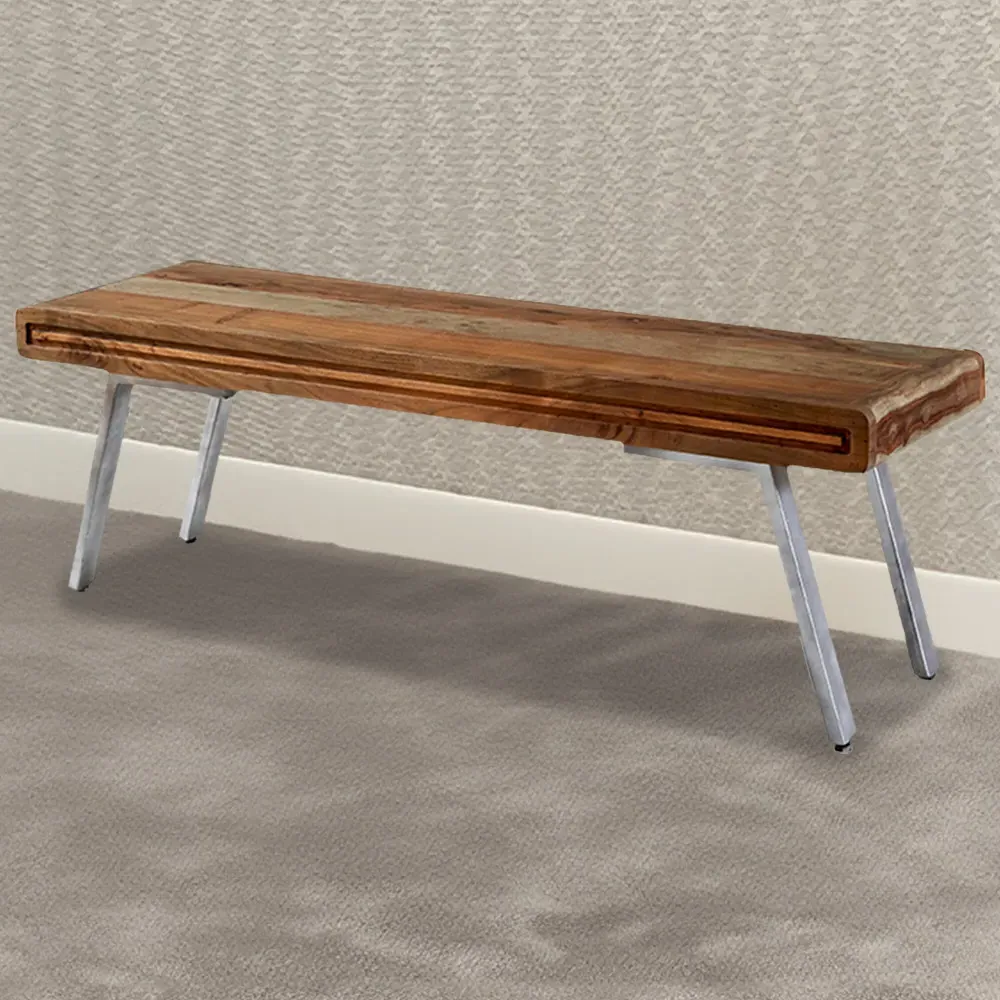 Aleiny 2 Seater Dining Bench - Brown, Hardwood
