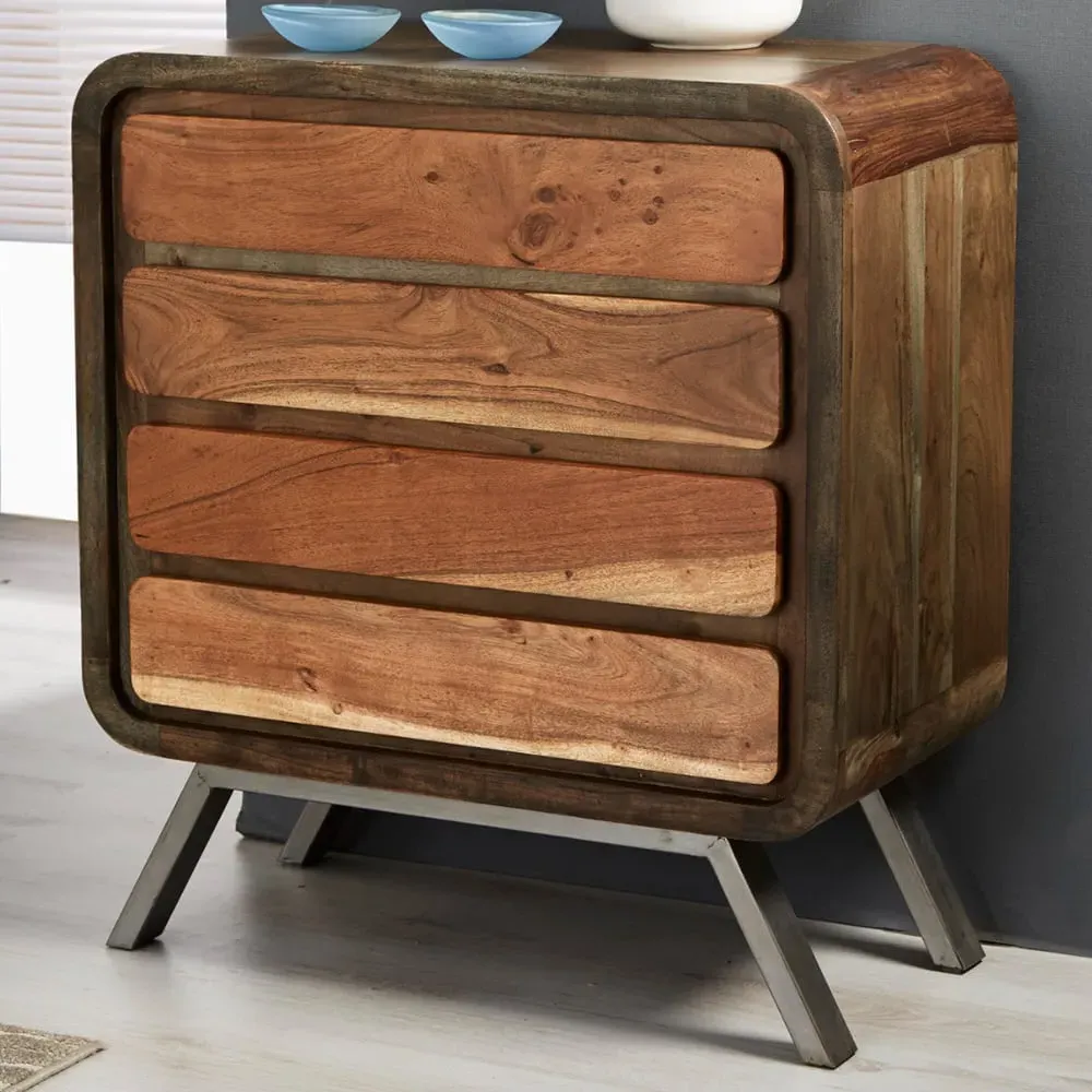 Aleiny 4 Drawer Wide Chest - Brown, Wood