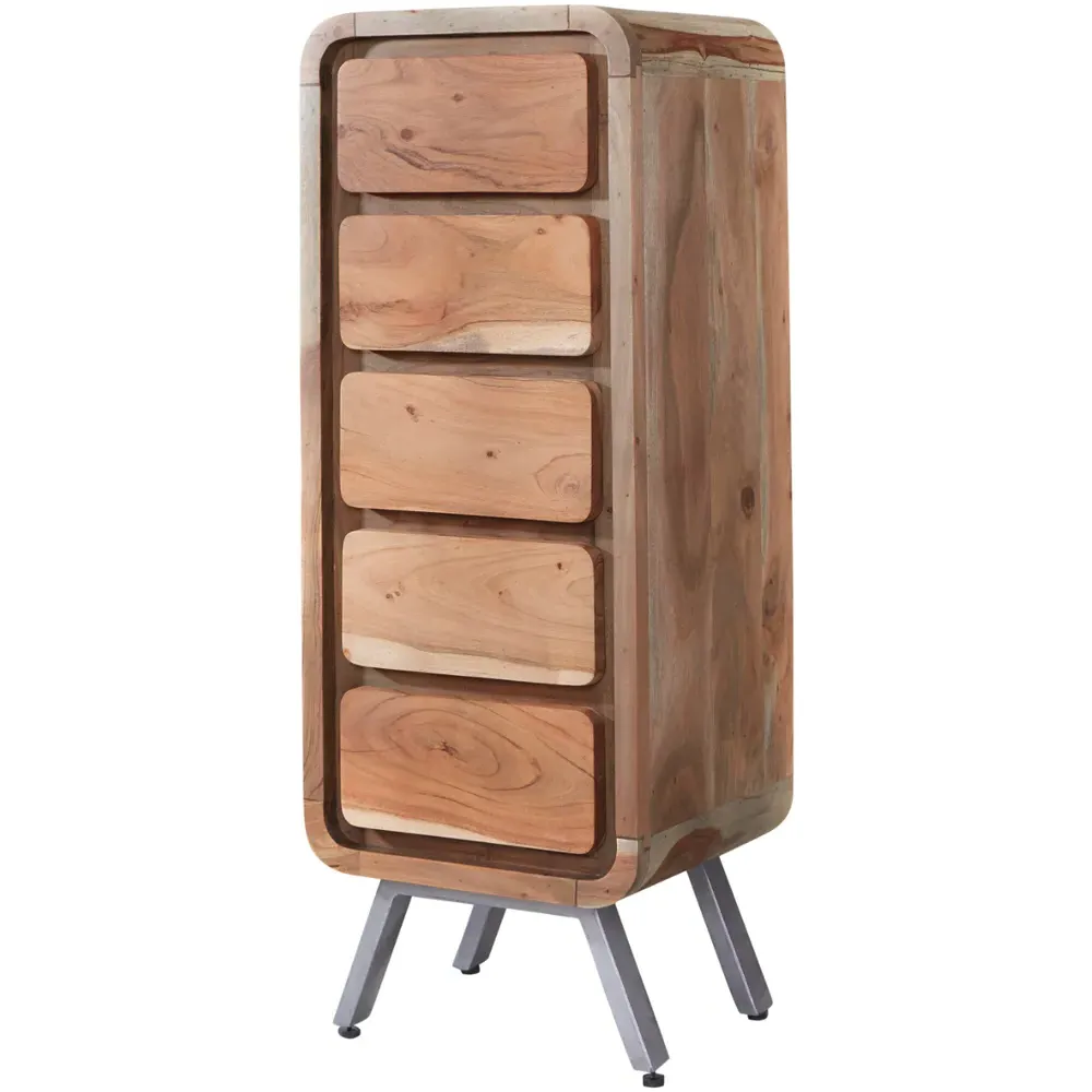 Aleiny 5 Drawer Tall Chest - Brown, Wood