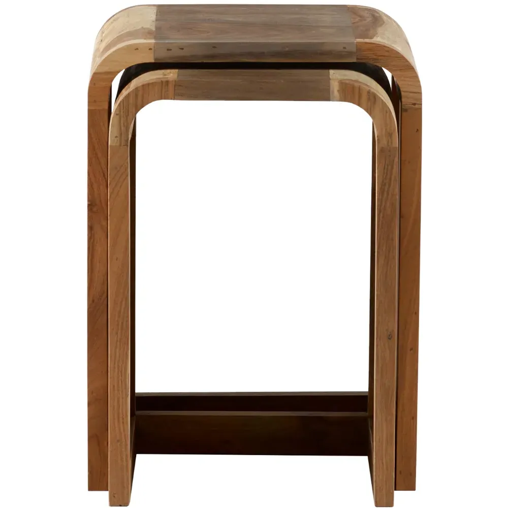 Aleiny Nest of Tables Set of 2 - Brown, Hardwood
