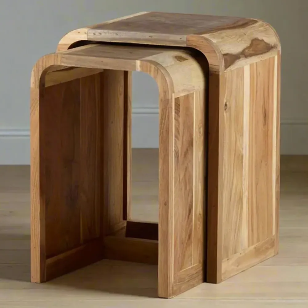 Aleiny Nest of Tables Set of 2 - Brown, Hardwood