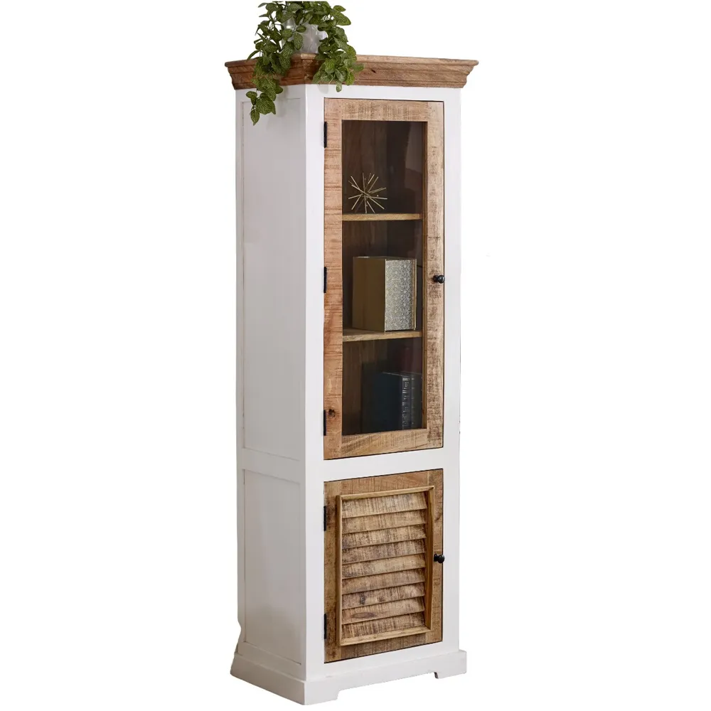 Alfie 2 Door Display Cabinet - Brown, Wood