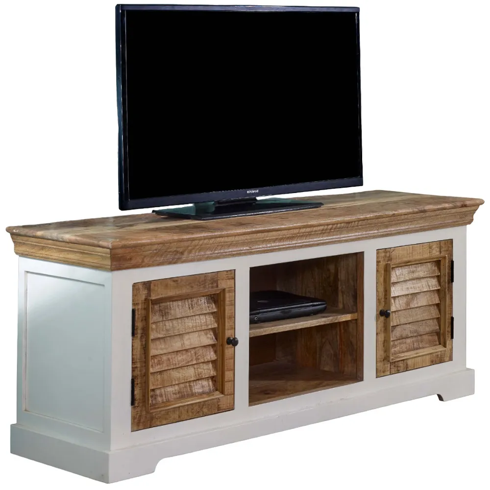 Alfie 2 Door TV Cabinet - Brown, Mango Wood