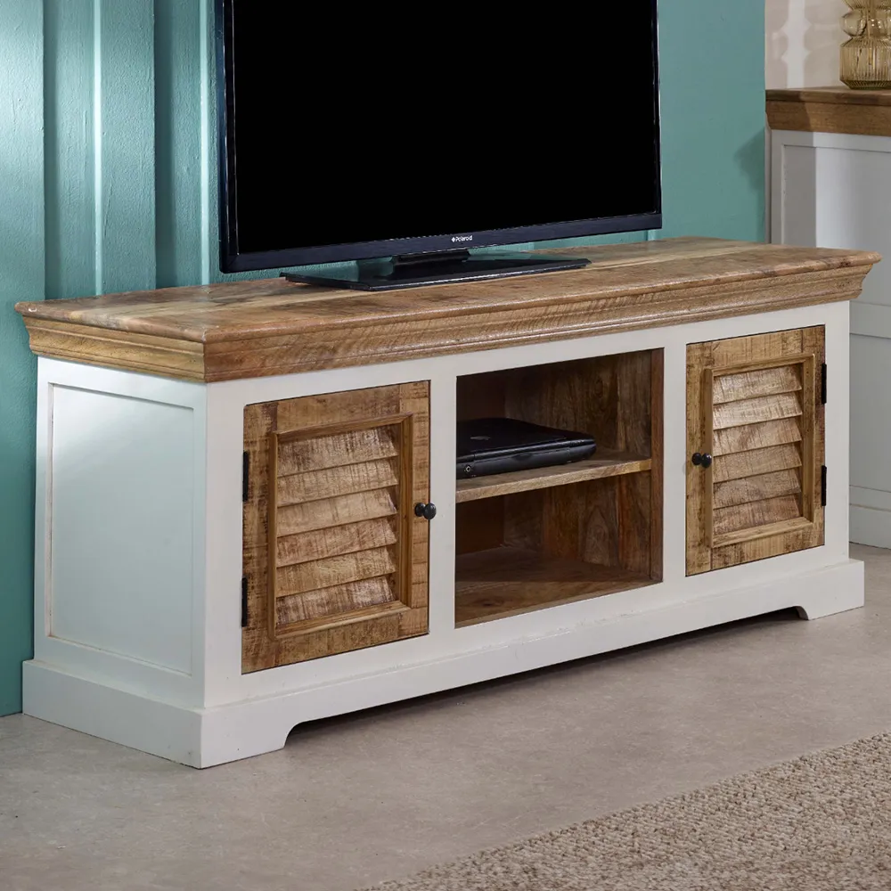 Alfie 2 Door TV Cabinet - Brown, Mango Wood