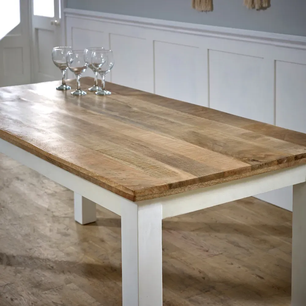 Alfie 6 Seater Dining Table - Brown, Mango Wood