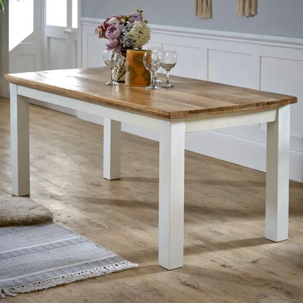 Alfie 6 Seater Dining Table - Brown, Mango Wood