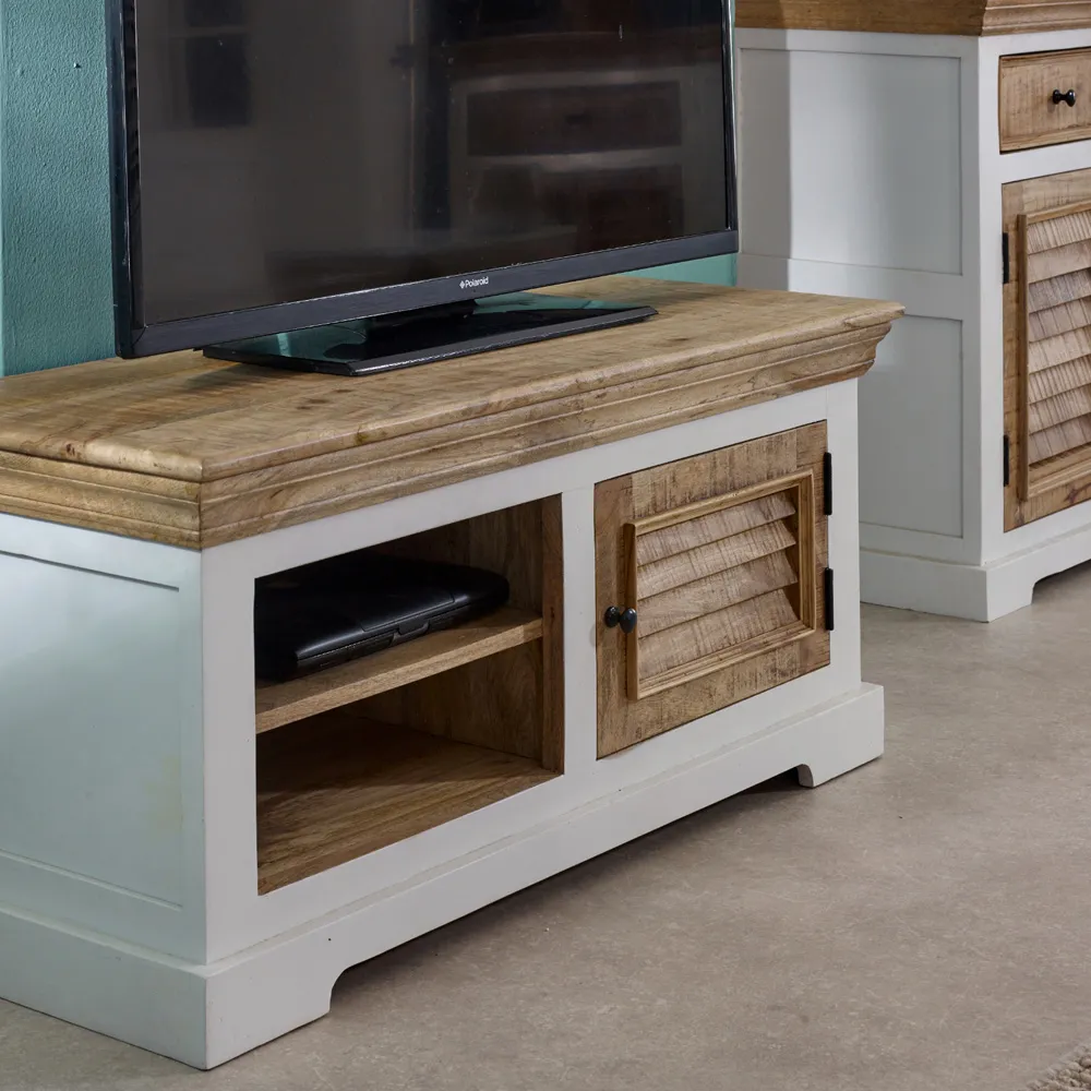 Alfie Single Door TV Unit with Storage - Brown, Wood