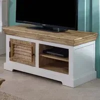 Alfie Single Door TV Unit with Storage - Brown, Wood