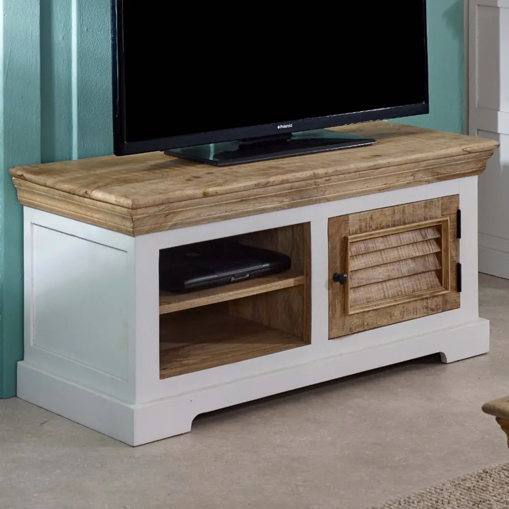 Alfie Single Door TV Unit with Storage - Brown, Wood image
