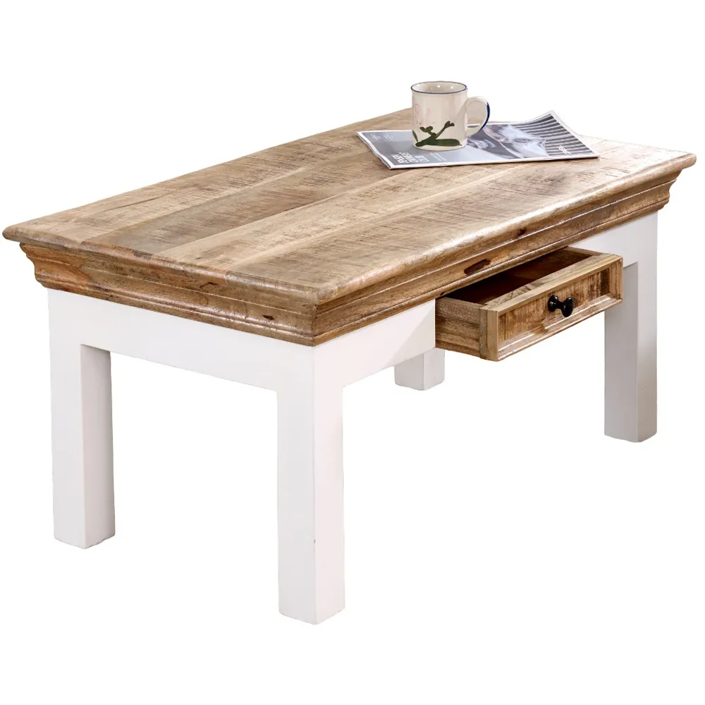 Alfie Single Drawer Coffee Table - Brown, Mango Wood