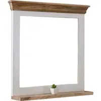 Alfie Single Shelf Mirror Frame - Brown, Mango Wood