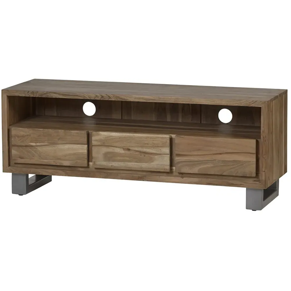 Barima 3 Drawer TV Unit - Brown, Wood