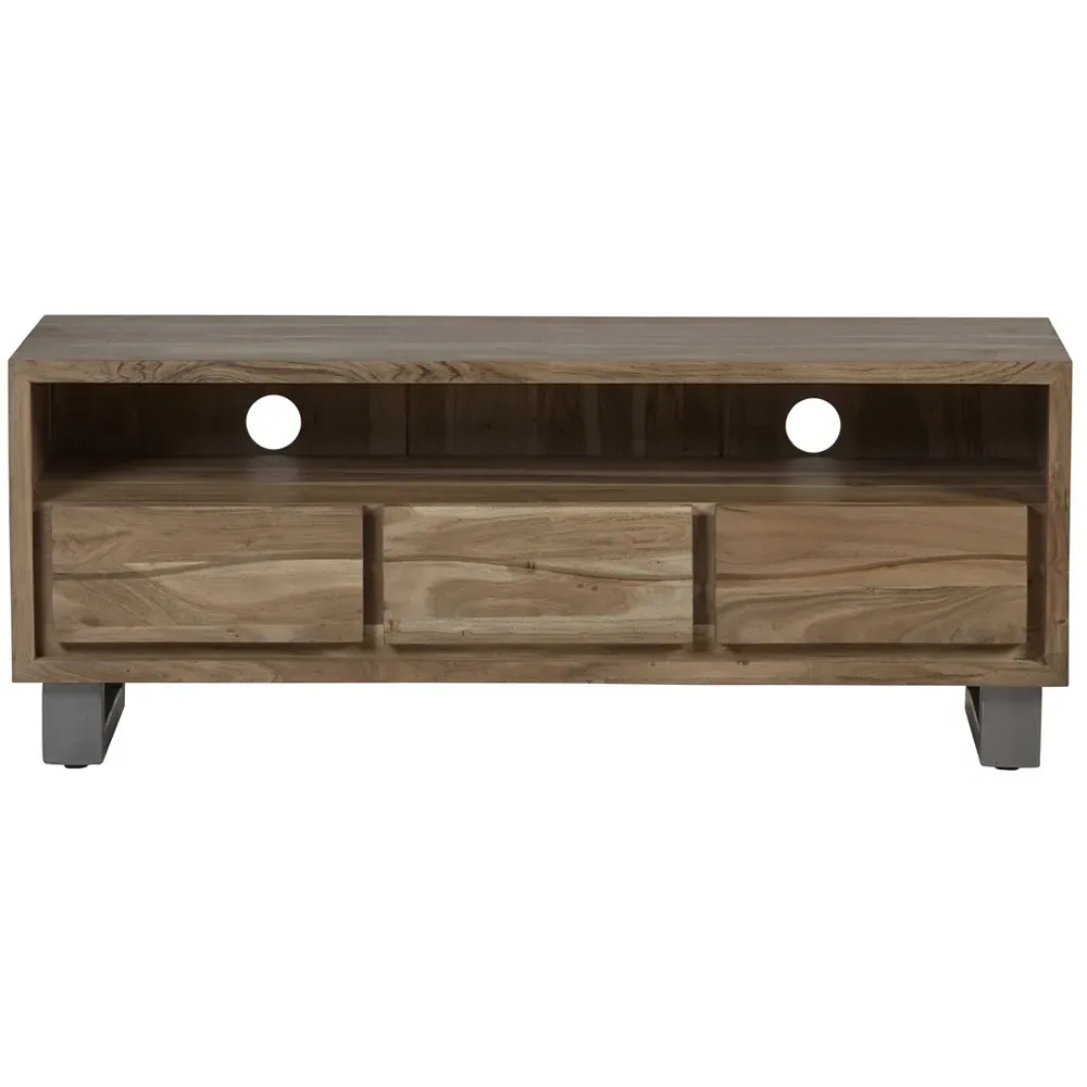 Barima 3 Drawer TV Unit - Brown, Wood