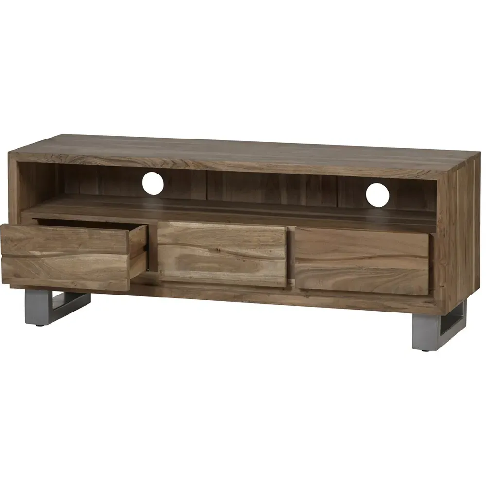Barima 3 Drawer TV Unit - Brown, Wood