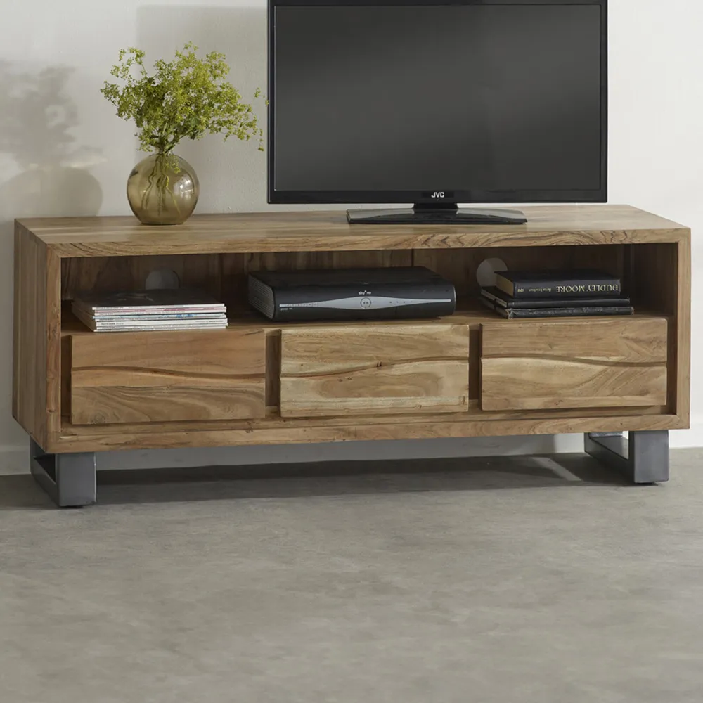 Barima 3 Drawer TV Unit - Brown, Wood