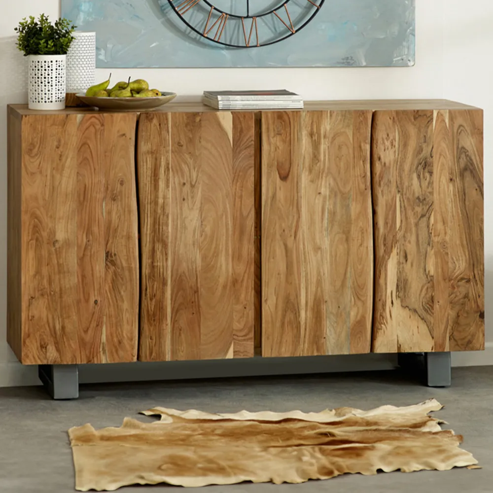 Barima 4 Door Sideboard - Brown, Wood