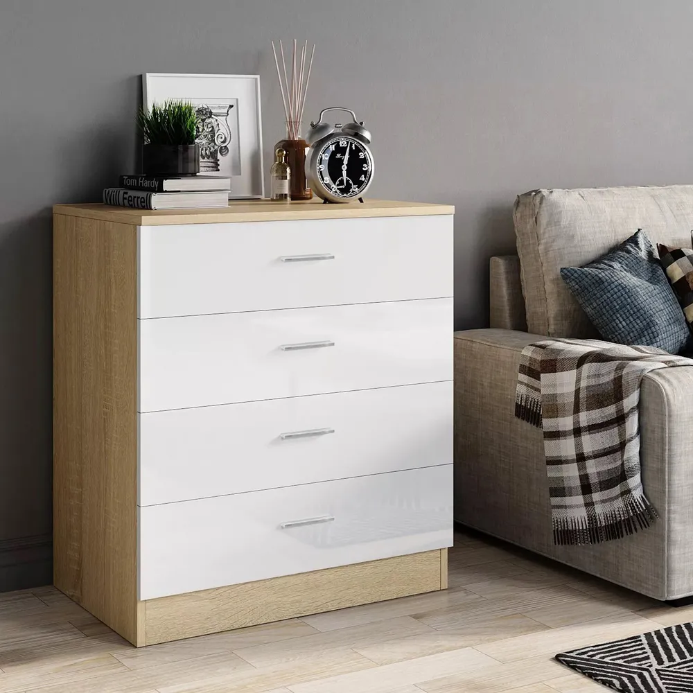 Brooklyn 4 Drawer Chest of Drawers - Oak and White