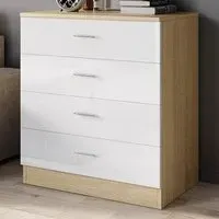 Brooklyn 4 Drawer Chest of Drawers - Oak and White