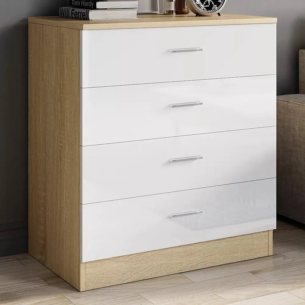 Brooklyn 4 Drawer Chest of Drawers - Oak and White