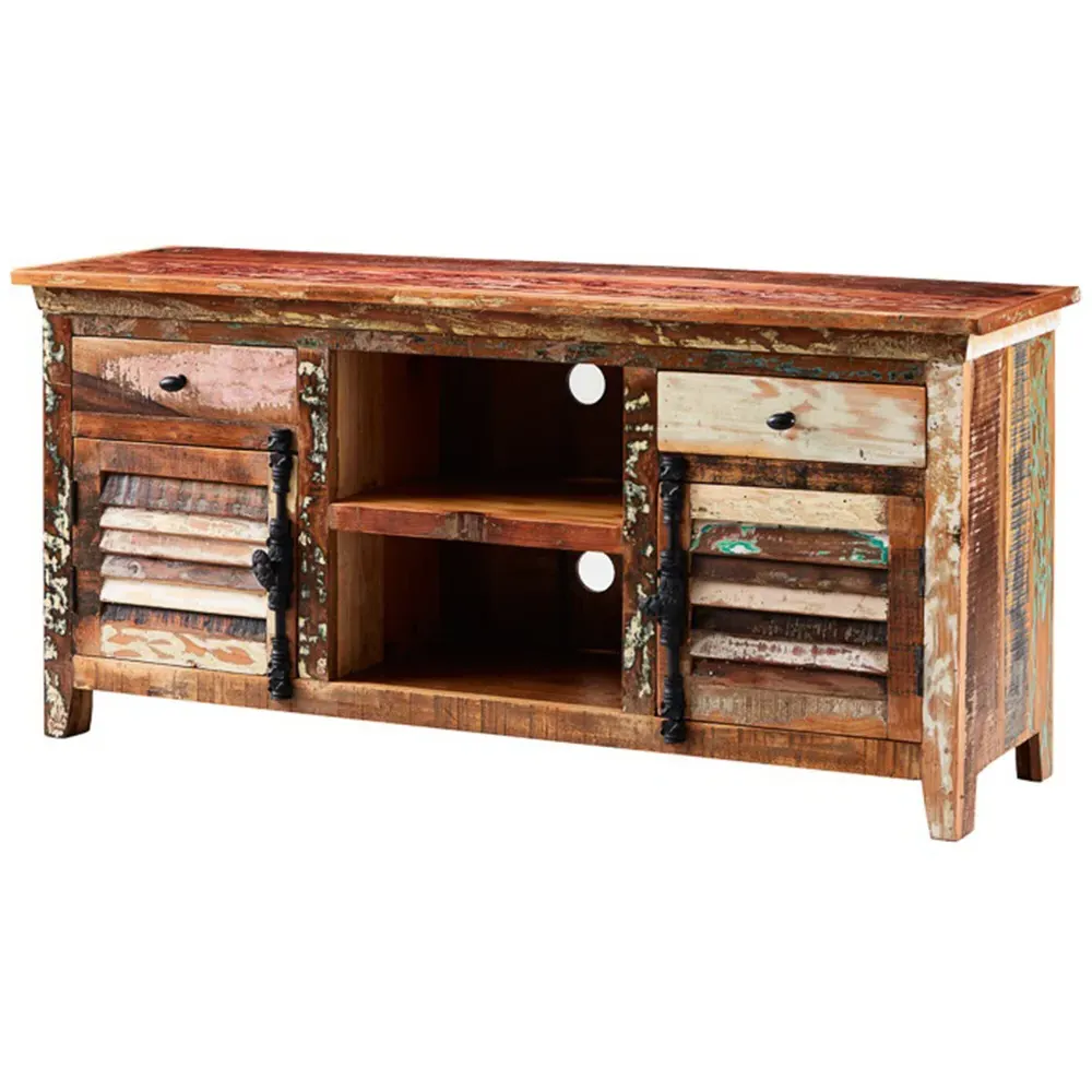 Camea 2 Door 2 Drawer TV Credenza with Shelves - Brown