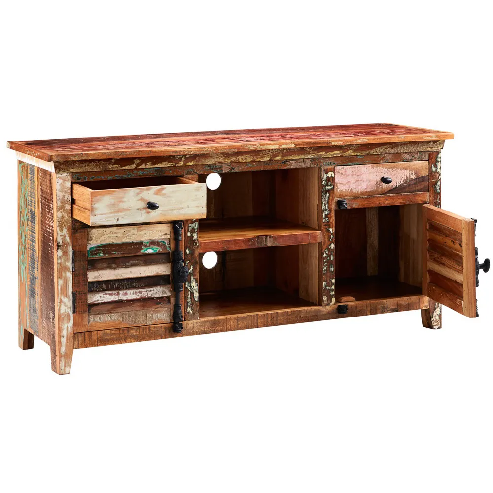 Camea 2 Door 2 Drawer TV Credenza with Shelves - Brown