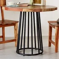 Camea 2 Seater Round Dining Table - Brown, Reclaimed Wood