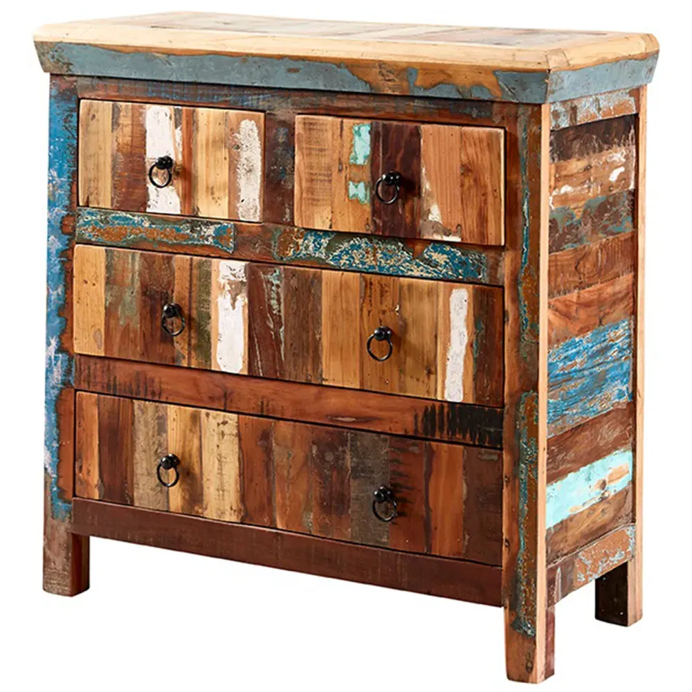 Camea 4 Drawer Chest of Drawers - Brown, Reclaimed Wood